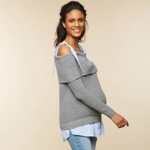 Off The Shoulder Maternity Sweater Tunic